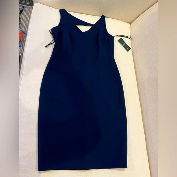 NWT Lauren Ralph Lauren navy Dress with cutout size 4 - Picture 7 of 7